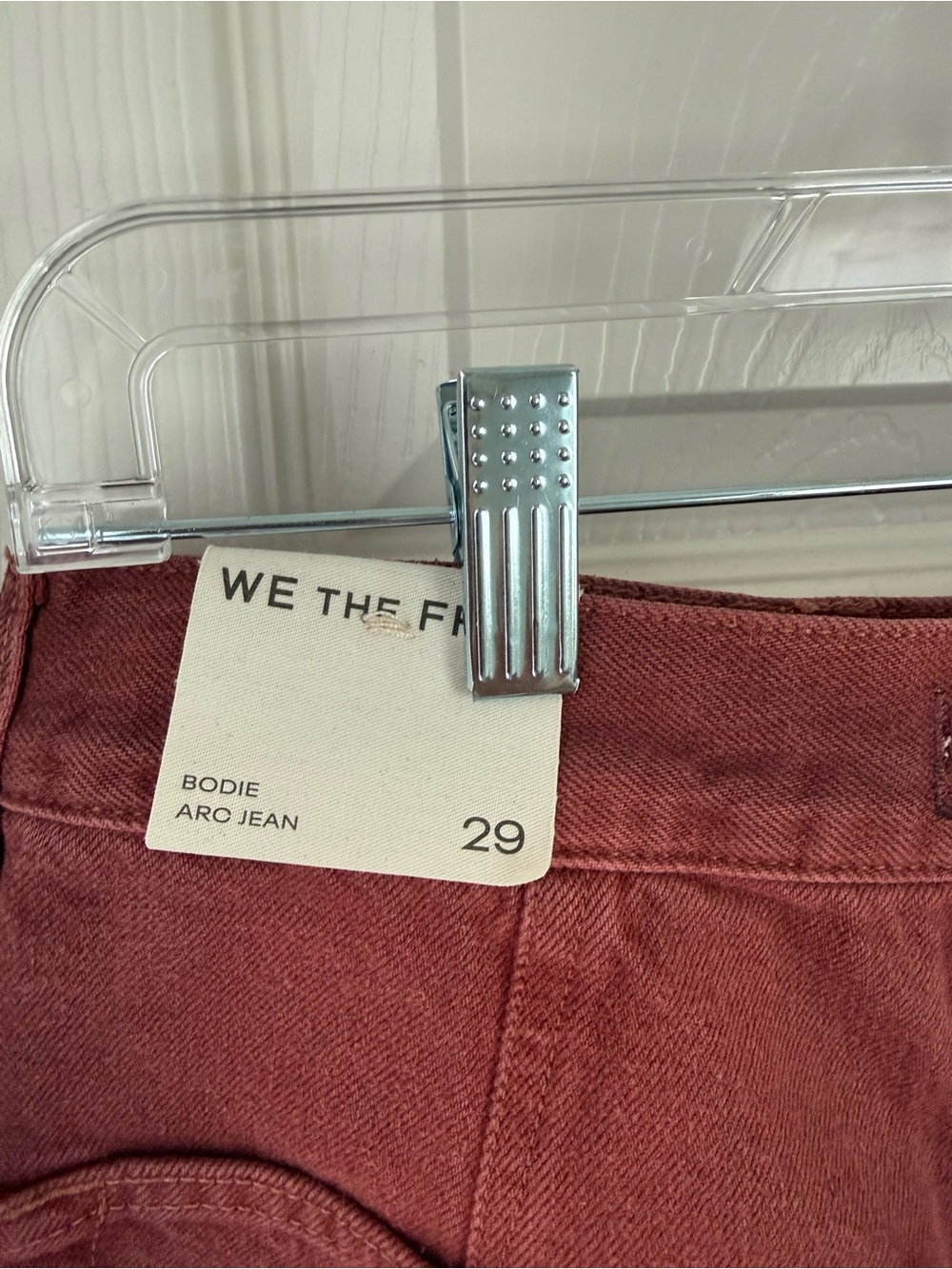 We The Free Wide-Leg Jeans in Washed Terracotta Red - Picture 6 of 8
